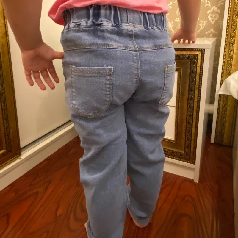 Jean Décontracté avec Nministériels d Rose pour Petite Fille, Pantalon en Denim pour Enfant de 1, 2, 3, 4, 5 et 6 Ans