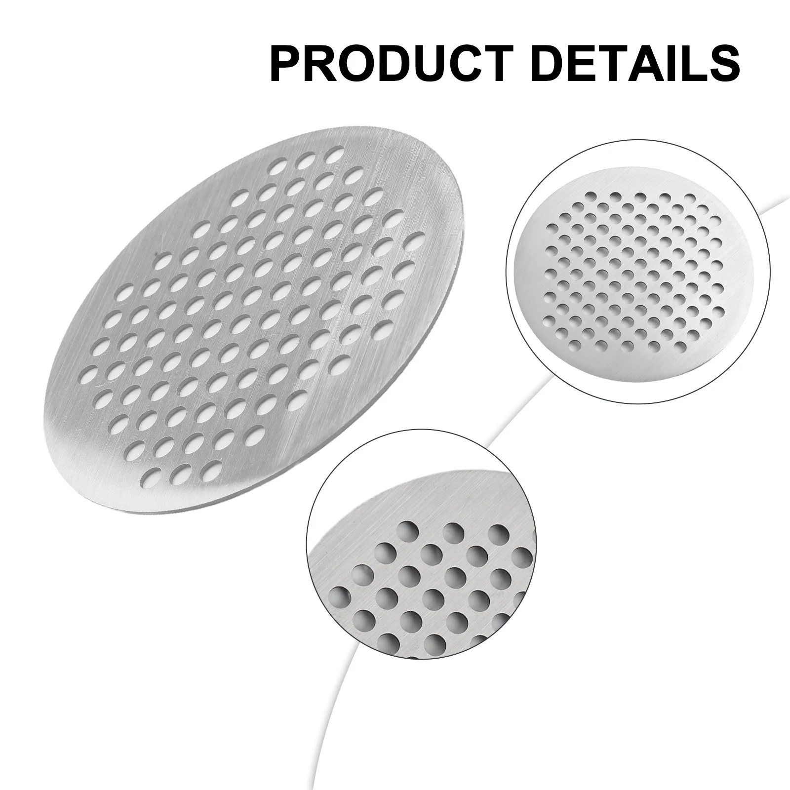 Colador de fregadero de ducha de acero inoxidable, cubierta de filtro de pelo para baño, almohadilla de drenaje de suelo de ducha, accesorios de ducha de baño