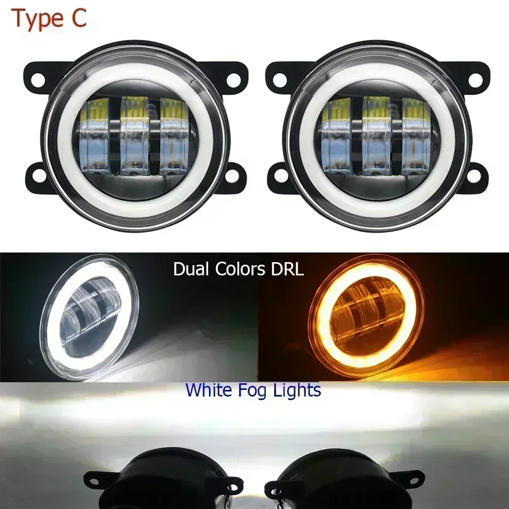 LED Mistlampen PTF 30W Lens voor Dacia Sandero B90 B52 Logan Lodgy Dokker Stofdoek Richtingaanwijzer Lamp wit + Geel Angel Eye DRL