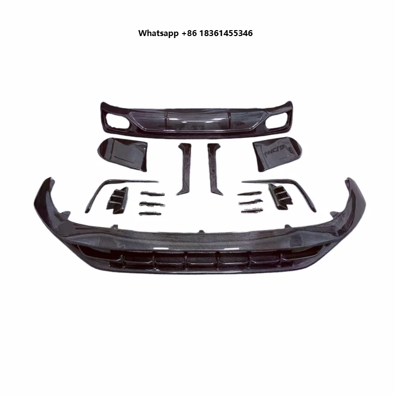 

For the New Q8 at Style Carbon Fiber Body Kit Front Bumper Edge Side Skirts Rear Diffuser air Vent Blades