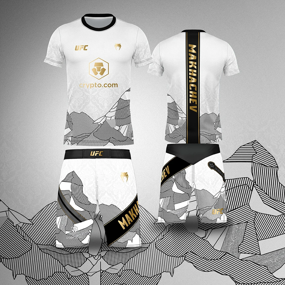 UFC 322 الإسلام Makhachev القتال ليلة بطل مجموعة MMA مثمنة قفص مروحة هدية الرجال المتضخم تنفس التدريب الملاكمة مجموعة