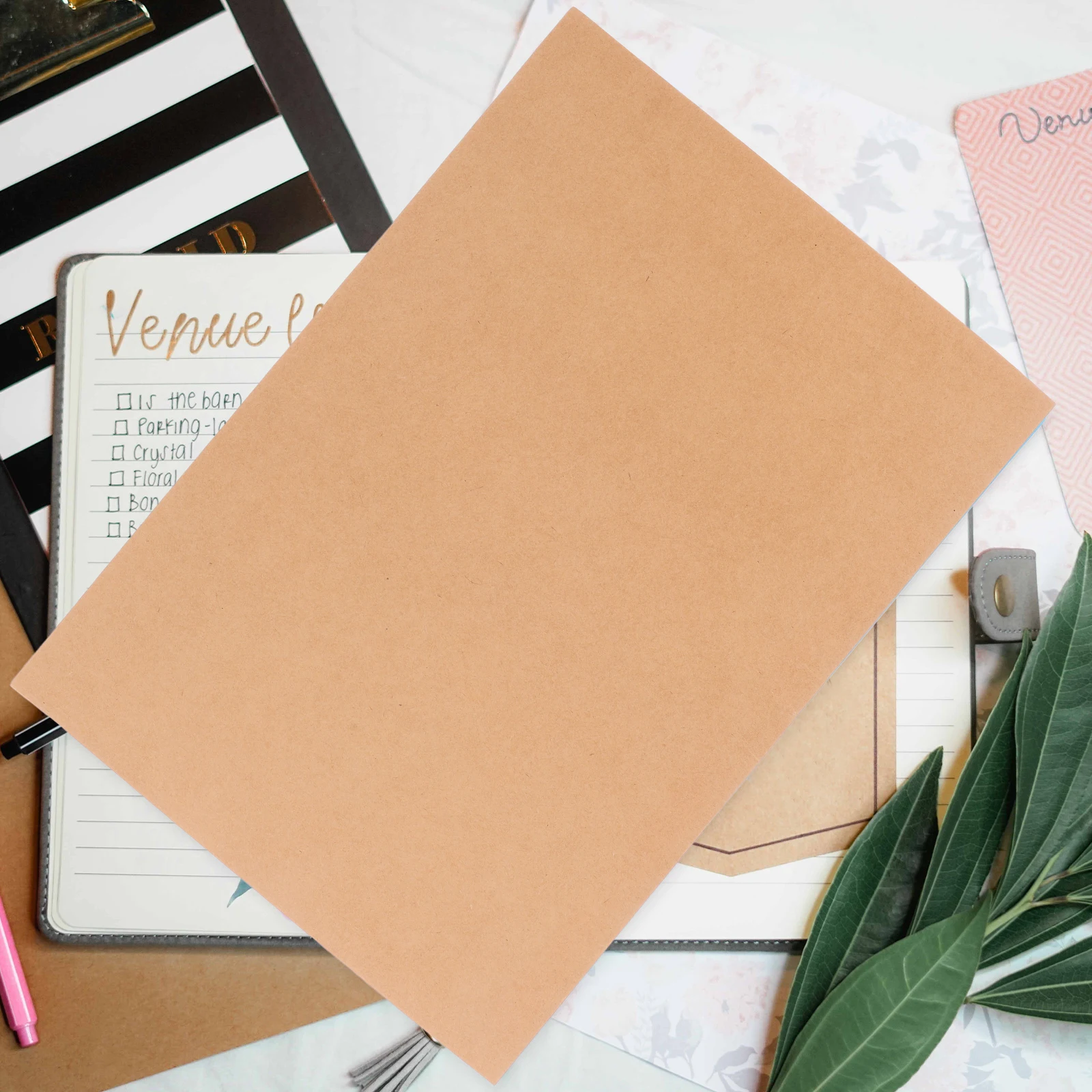 

10pcs A4 Kraft Paper Folder Single Slot Document Organizer For Office Home School Not Easy To Break Folder Paper File Holder A4