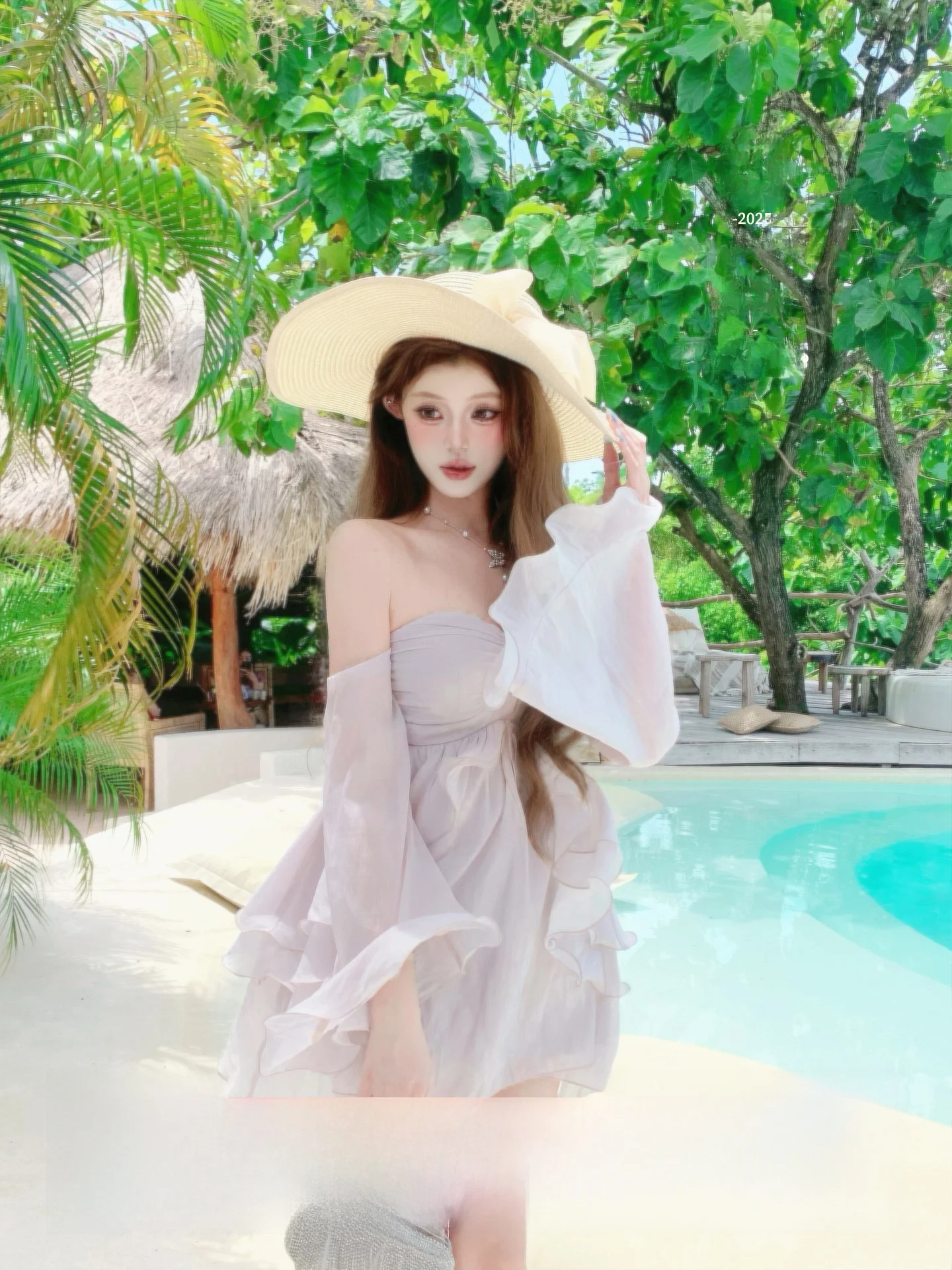 

Летнее платье Joykiki Fairy Aosphere Pure Desire Vaion Date One Shoulder Dr Series с завышенной талией из полиэстера