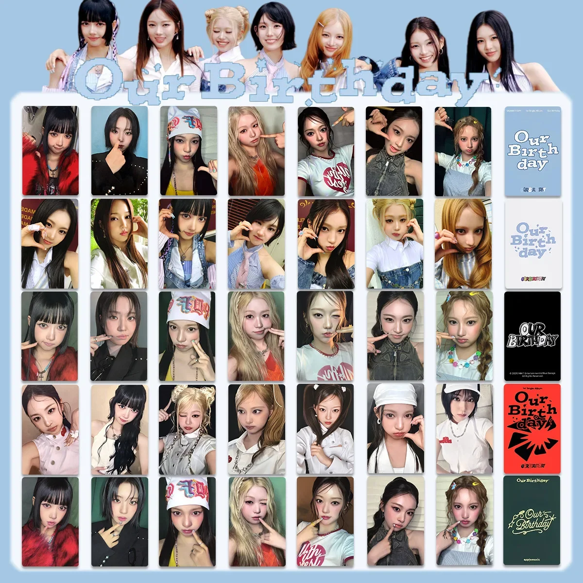 7Pcs/Set Idol OURBIRTHDAY New Album Our Birthday Lomo Cards Yu Shin Hye Won Guk Chorok Kirara Hye Jin Baby Achiraya Fan Gift