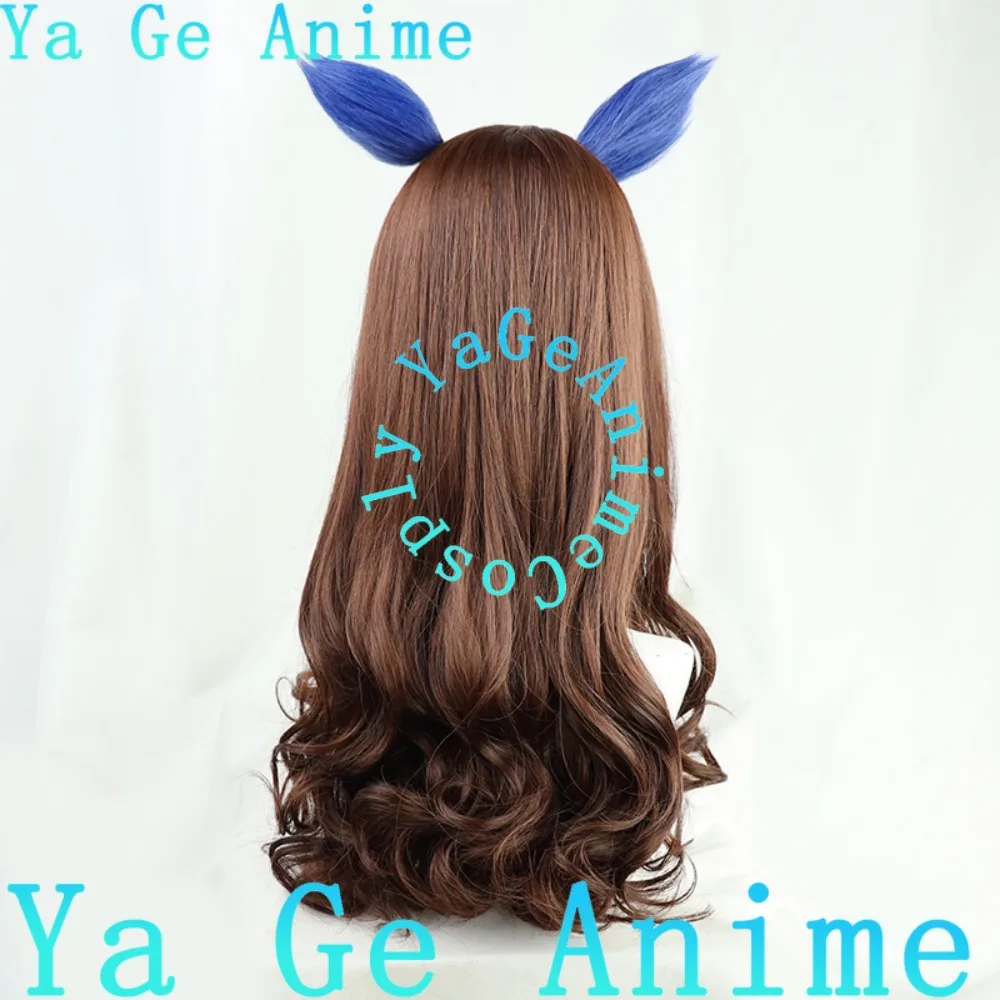 يا جي أنيمي أوما موسومي جميلة ديربي الملك هالو تأثيري الباروكات مع آذان وذيل سباق الخيل فتاة لعبة عرض الواقع شعر مستعار شخصية #5