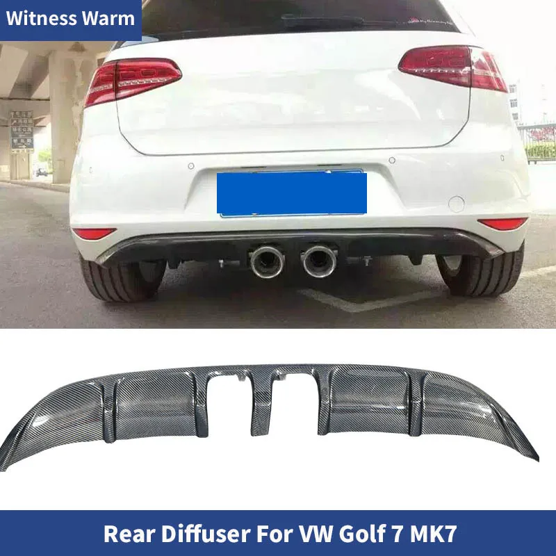 Rear Bumper Spoiler Lip for Golf 7 Mk7 Standard /G-ti 2014 2015 2016 2017 Carbon Fiber Diffuser R20 Style