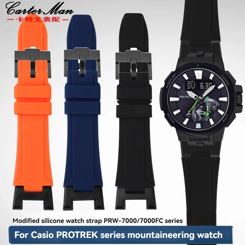 For Casio PROTREK Series PRW-7000 PRW-7000FC Modified High Quality Silicone Strap PRW7000 Waterproof Outdoor Sport Wristband