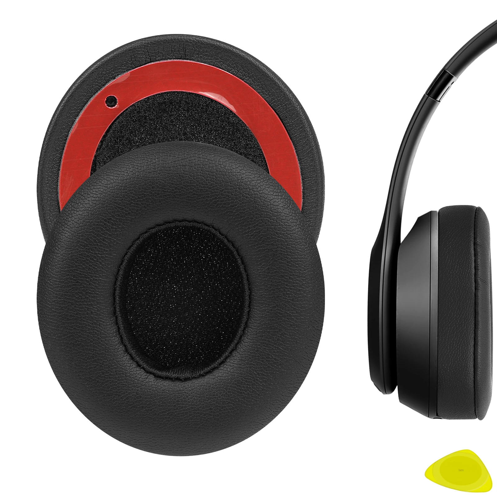 وسادات أذن بديلة من Geekria QuickFit لسماعات Beats Solo 4 اللاسلكية على الأذن وسائد الأذن وسادات الأذن لسماعات الرأس