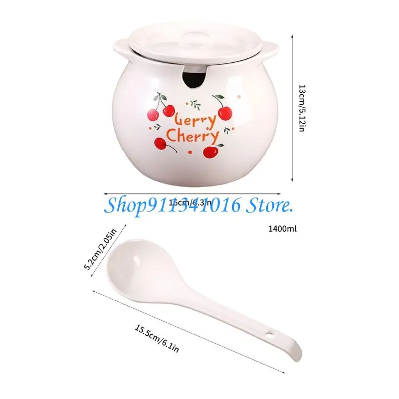  High Capacity 1400Ml Ceramic Oil Dispenser With Filter And Comfortable Handle Bacons Greases Container