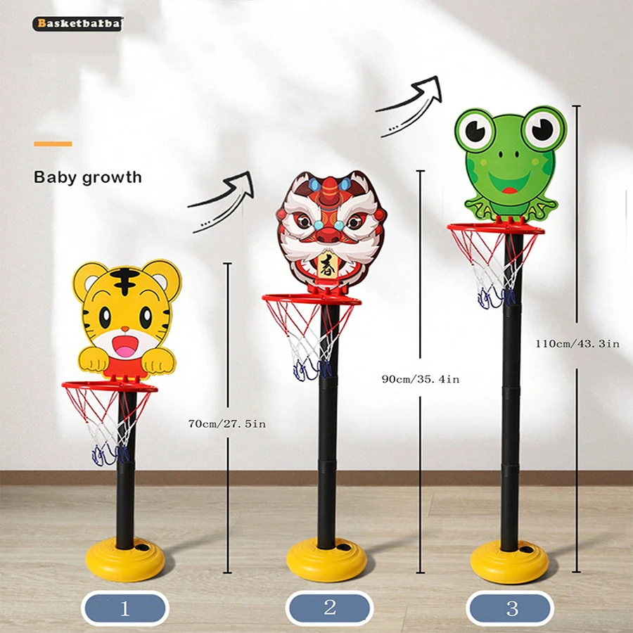 ห่วงบาสเก็ตบอลขนาดเล็กในร่มกลางแจ้งสําหรับเด็กวัยหัดเดินเป้าหมายบาสเก็ตบอลแบบปรับได้พร้อมลูกหนึ่งลูกสําหรับของขวัญวันเกิดเด็กสําหรับอายุ 1 ปีขึ้นไป