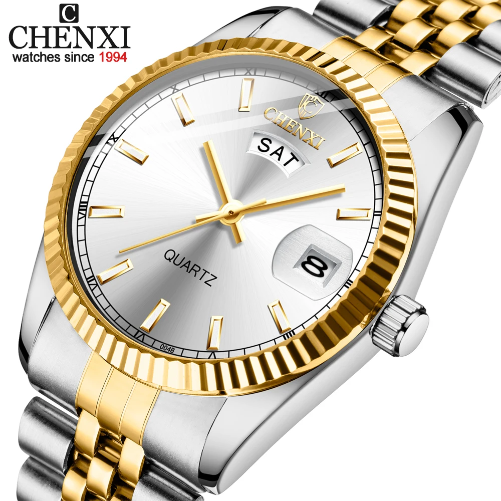 

CHENXI Quartz Watch for Men Silver Band Waterproof Wristwatch Stainless Steel Classic Fashion Business Men's Watches