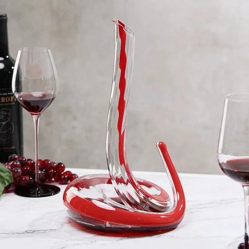 

Handmade Blown Snake-shaped Glass Decanter Wine Separator Barware Household Wine Dispenser 1000ml Senior Decanter Wine Set
