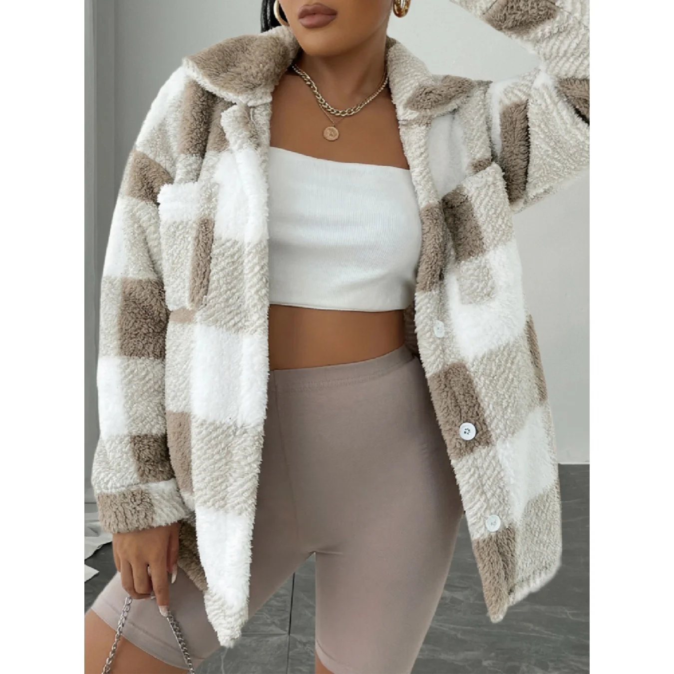 

2025 New Autumn Winter Plus Velvet Style Fashion Leisure Jacket Coat Women's Fleece Keep Warm Coat Versatile