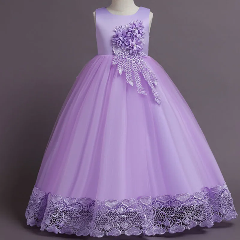 Flower Girls Party Wedding Dress Children Kids Elegant Ball Gown Clothes Princess Party Dresses for 4-14years Teenager Wear