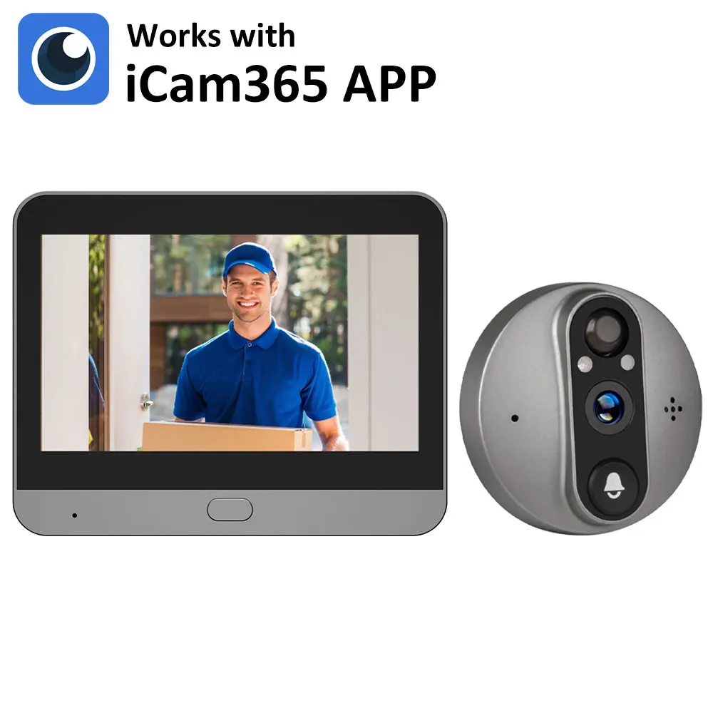 3MP Wifi Video Peephole Doorbell Camera 4.3 Inch Eye Door bell Smart Home HD IPS Screen Night PIR wireless call For IOS Andriod