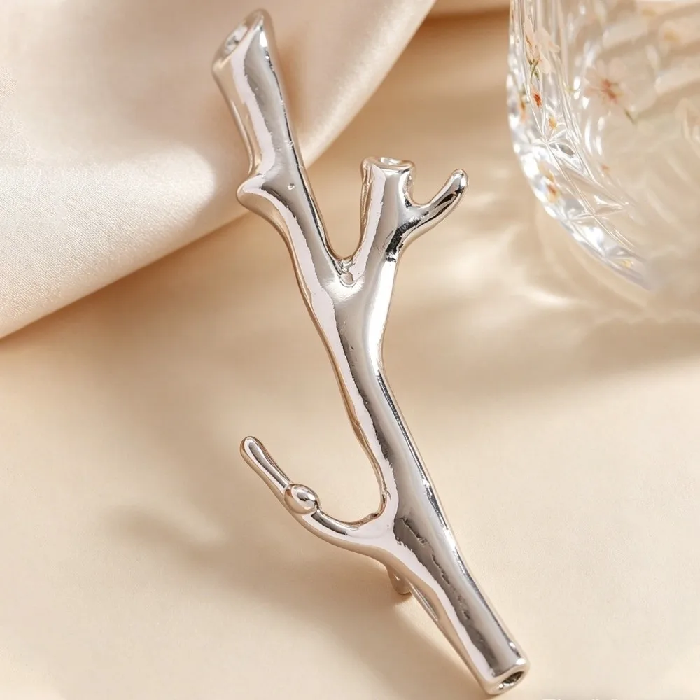 Creative Elegant Flower Brooch Simple Metal DIY Brooch Insert Flowers High-end Branch-Shaped Brooch Clothing Decoration