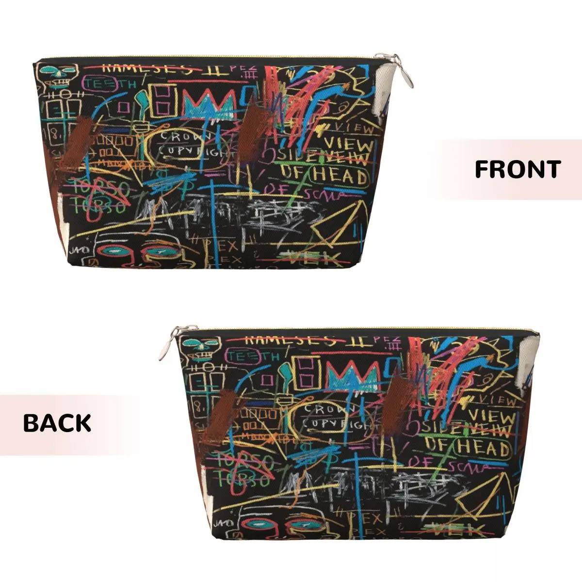 Custom Vectorised Famous New York Street Art Cosmetic Bag Michel Jean Basquiats Makeup Case Beauty Storage Toiletry Bags