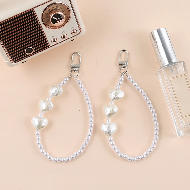 Fashion Acrylic Pearl Beaded Telephone Lanyard For Anti-Loss Cellphone Jewelry Women Girls Mobile Phone Hanging Keychain