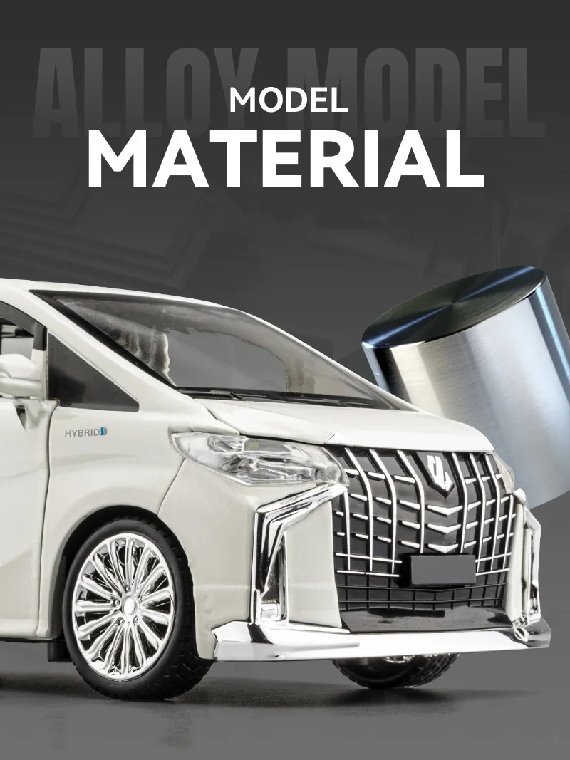 1:24 Key Control Version Toyota Alphard MPV Legierung Automodell Druckguss Metallfahrzeuge Automodell Sound und Licht Kinderspielzeug Geschenk – Detail 3