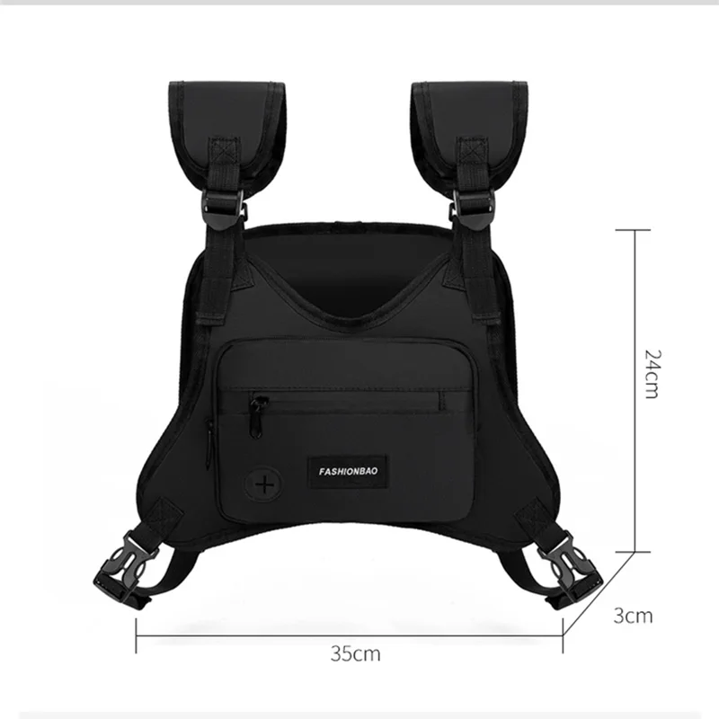 Vast Bag Waist Pack Hip Hop Streetwear Large Capacity Sports Casual Tactical Chest Bags for Men Lightweight Nylon Rucksack