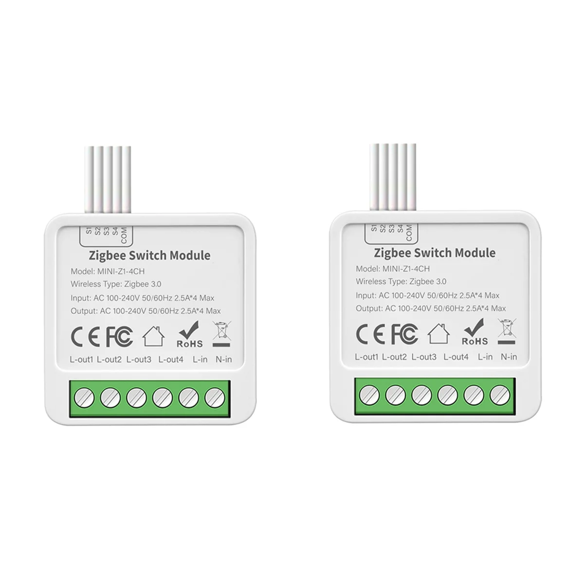 ZigBee Relay Switch Module 4 Channels AC100-240V on/Off SwitchJAS