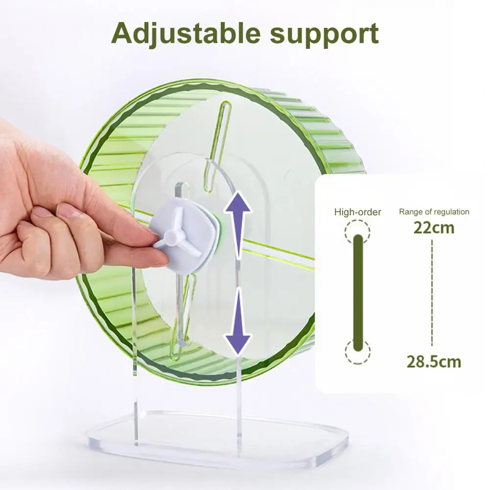 Transparent Sides Hamster Wheel Transparent Hamster Exercise Wheel with Silent Jogging Feature for Small for Hamsters for Fun