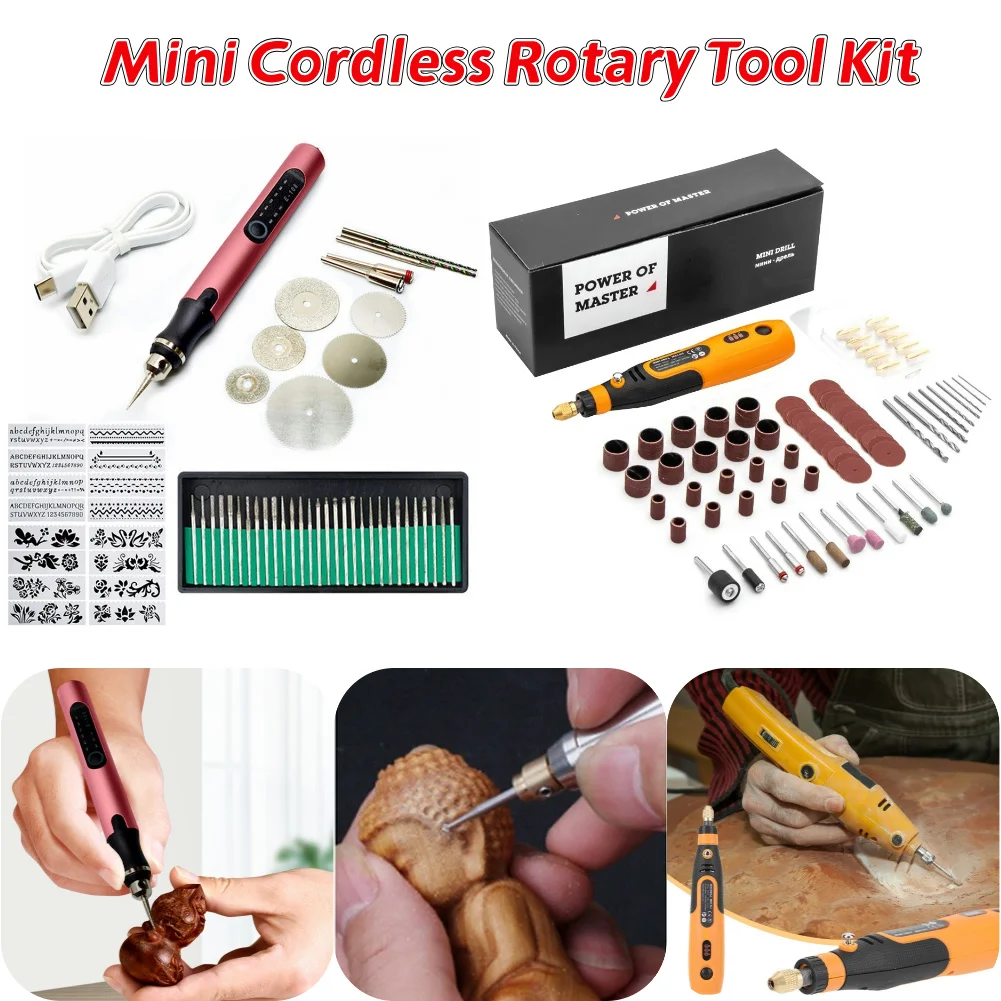 

90 In 1 3.6V Electric Rotary DIY Grinder 3-Speed Mini Drill Engraving Pen USB Rechargeable Small Grinder Drill Set 5000-15000RPM