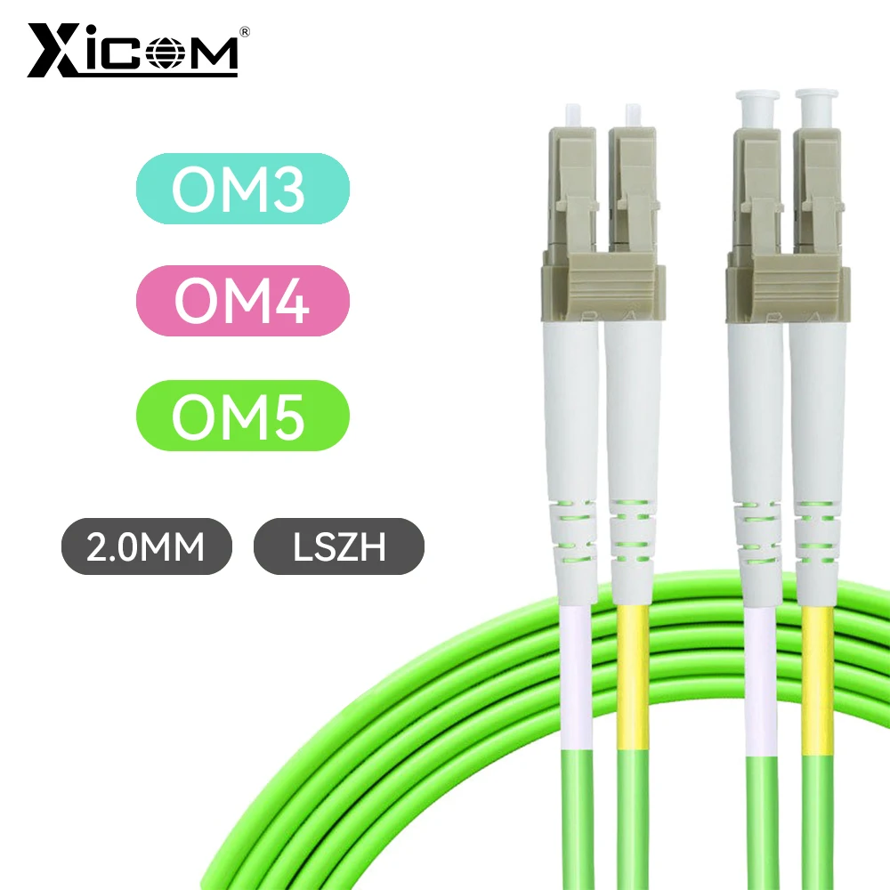 Xicom LC-LC Multimode Duplex Fiber Optic Patch Cord OM3/OM4/OM5 10G LSZH Telecom Grade