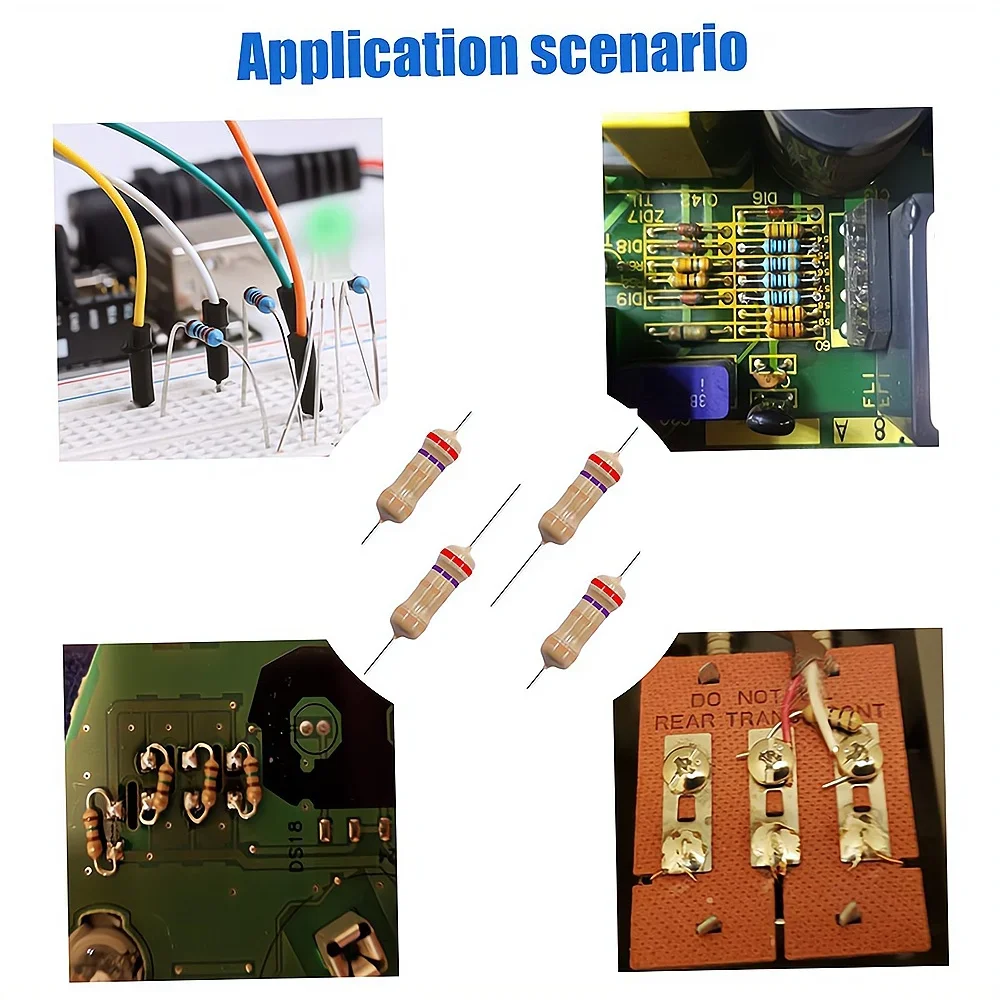 1/4W Cylinder Braiding Metal Film Resistors Direct Insertion Medium Power Five Color Ring Electronic DIY Atmosphere Light Set