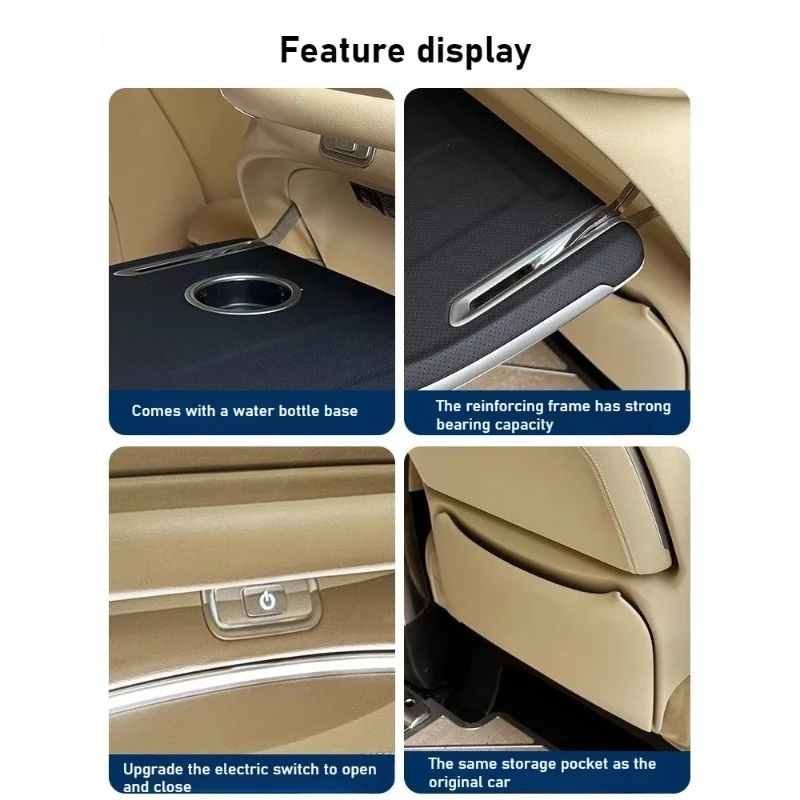 For Toyota ALPHARD/VELLFIRE 30/40 series Rear electric small table panel - [wireless charging+ambient light] interior accessorie