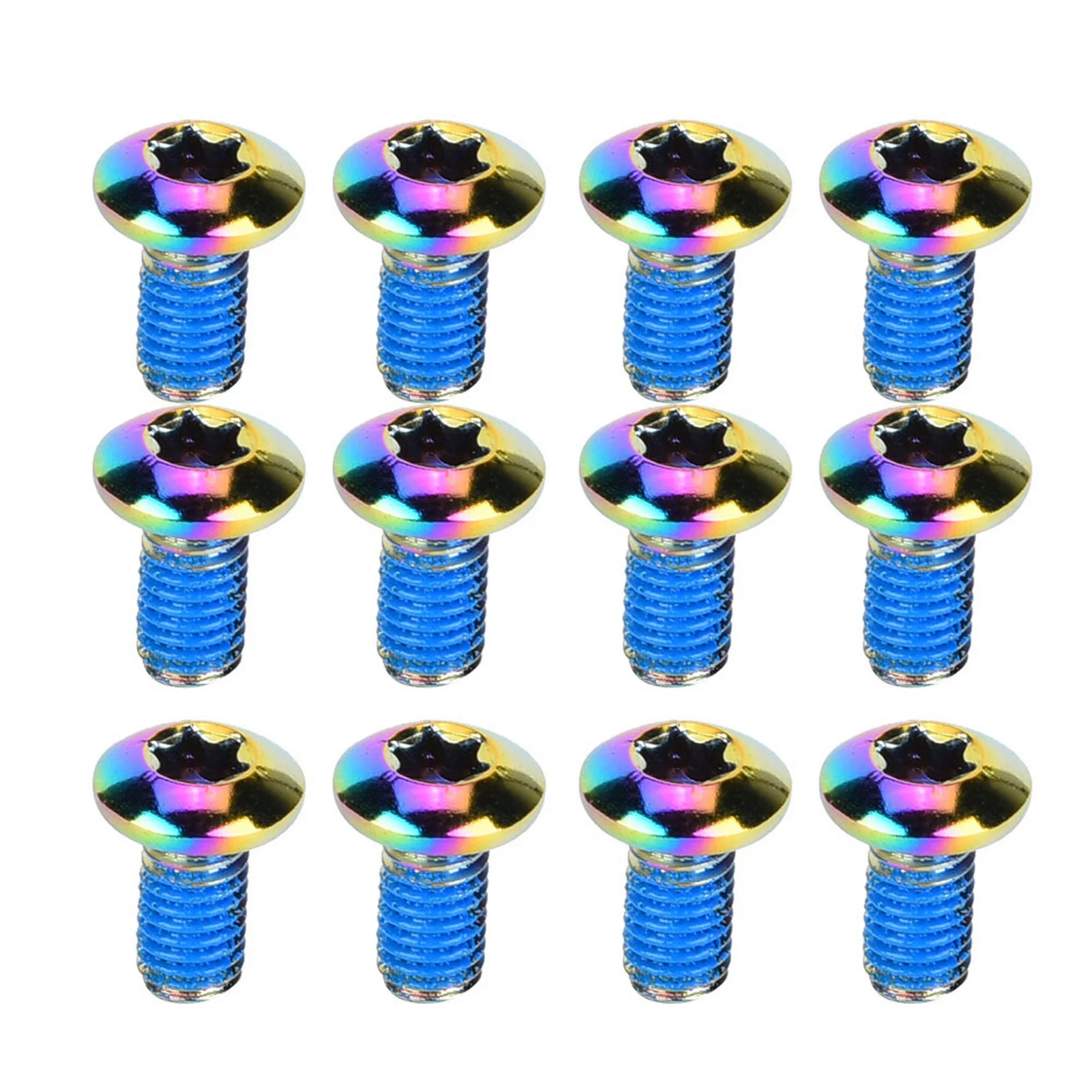 

12PCS Heavy Duty Steel Bike Bicycle Disc Brake Rotor T25 Screws Cycling Accessory Colorful