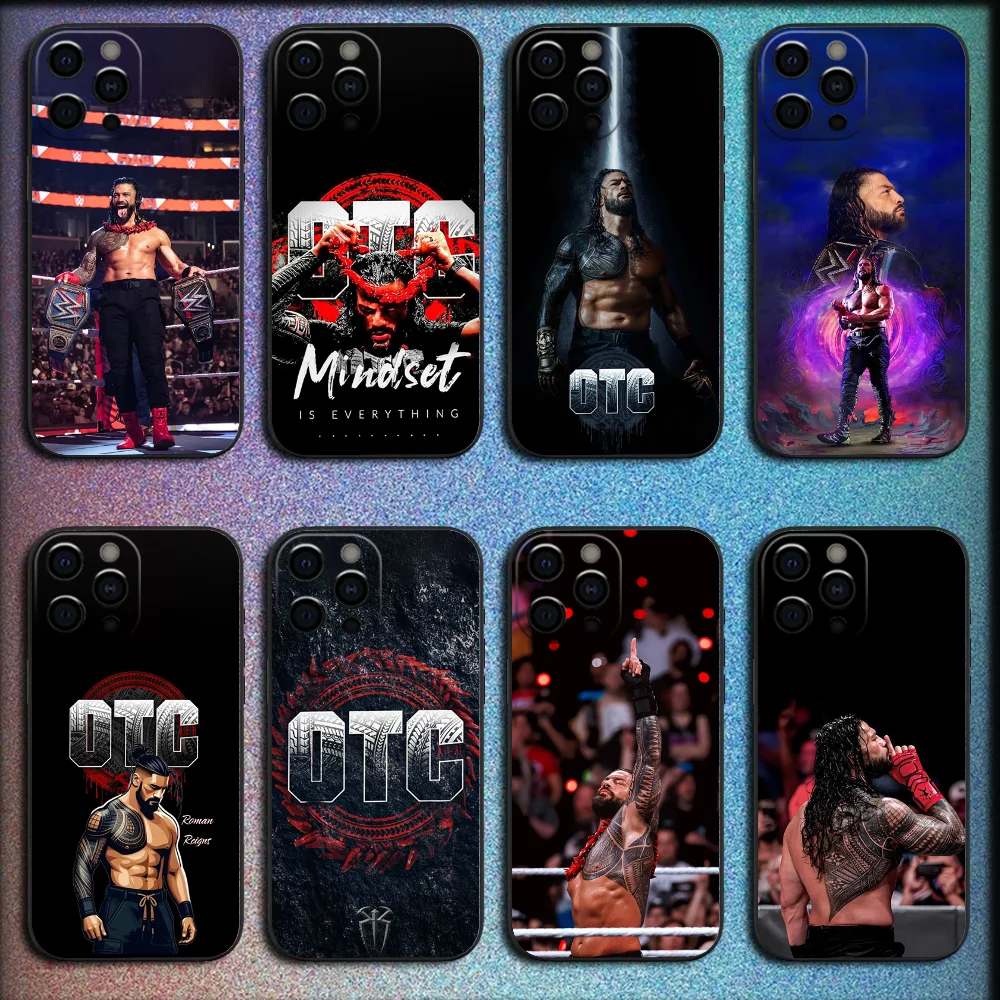 

OTC R-Roman Reings Phone Case For iPhone 16,15,14,13,12,11,Pro,X,XS,Max,XR,Plus,Mini Soft Black Cover