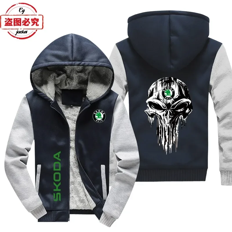European Size WRC Rally Skoda Racing Logo Printed Jacket Racing Coat Wool Sweater Skoda Automotive Printed Hoodie Work Clothes