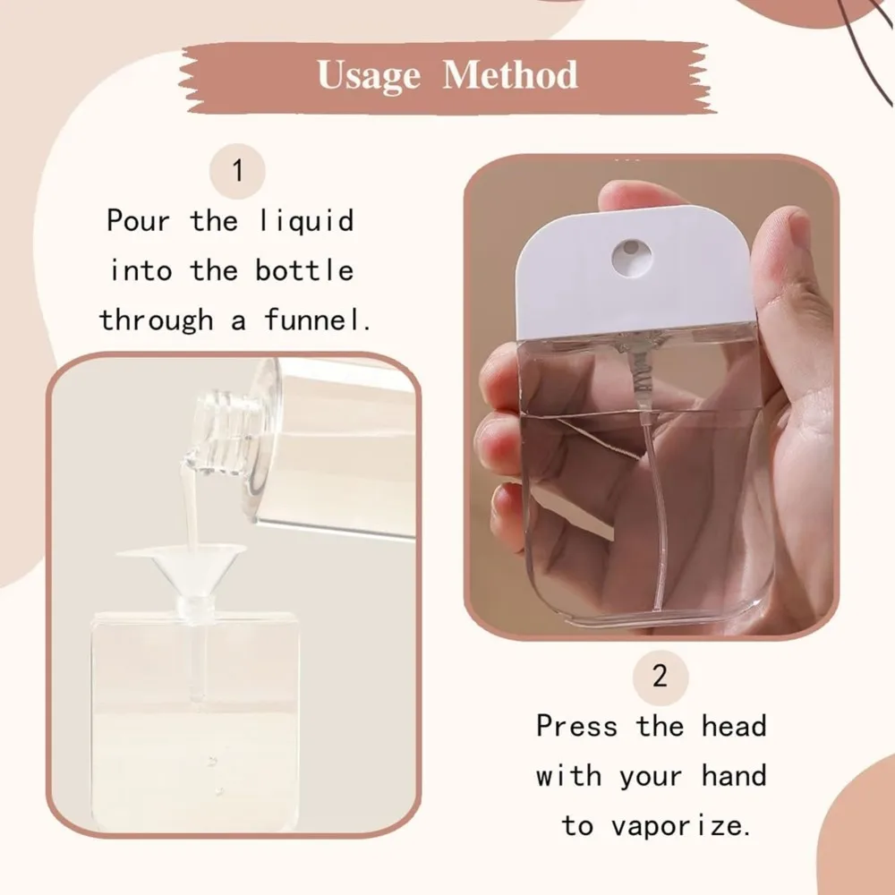 

[NEW!A38R】 Portable Card Spray Bottles 6 PCS Clear Spray Bottles For Perfume Moisturizing Water 50Ml Spray Case