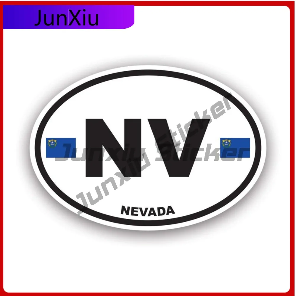 

Nevada Flag Oval Sticker Waterproof Outdoor Anime Bumper Waterproof Vinyl Decal For Car Bumpers Decor High Quality Fun Creative
