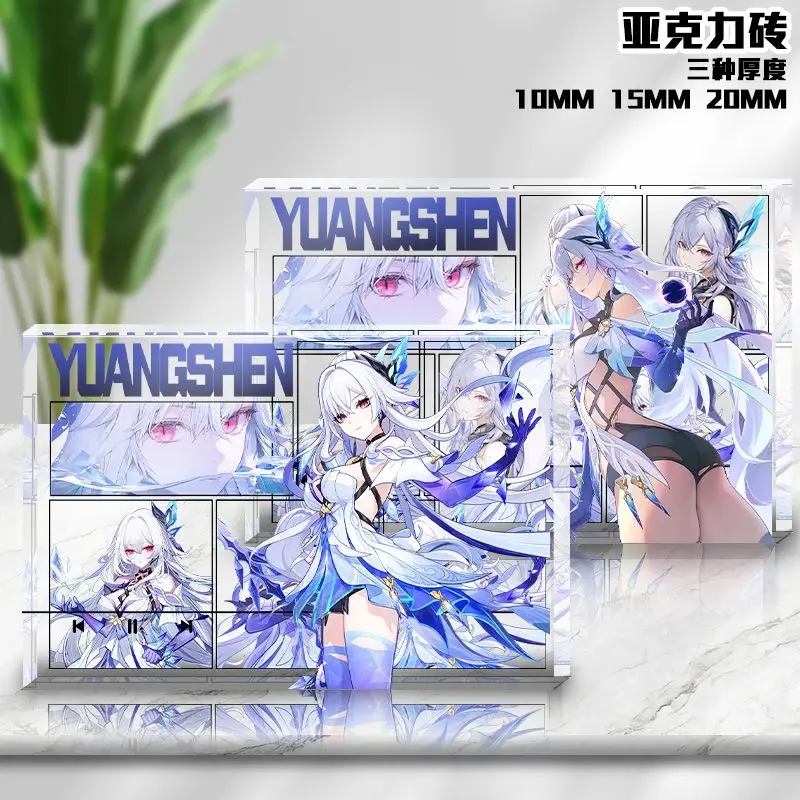 

Genshin Impact Skirk Anime Figure Transparency Acrylic Stand Brick Cartoon Transparency Acrylic Bricks Cosplay