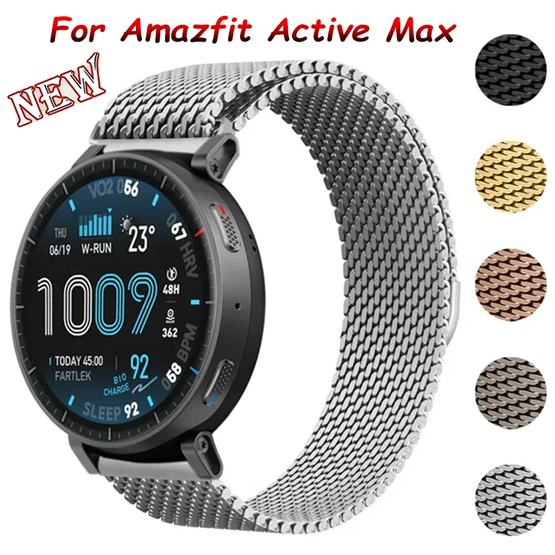 22mm 20mm Milanese Metallarmband für Amazfit Active Max/Balance 2/Bip 6 Edelstahlarmband für Amazfit T-Rex3 Pro/Active 3 2