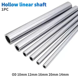 1PC OD10mm 12mm 16mm 20mm 14mm hollow linear shaft cylinder optical 200 300 400 500 550 mm Length harden chromed hollow rod