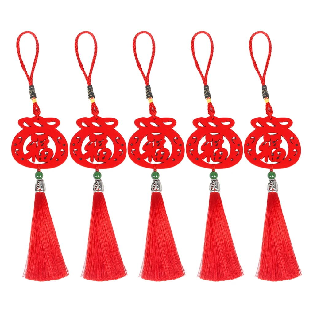 

5x Red New Year Ornaments Home Decorations Year Of Dragon Spring Festival Spring Festival Ornaments