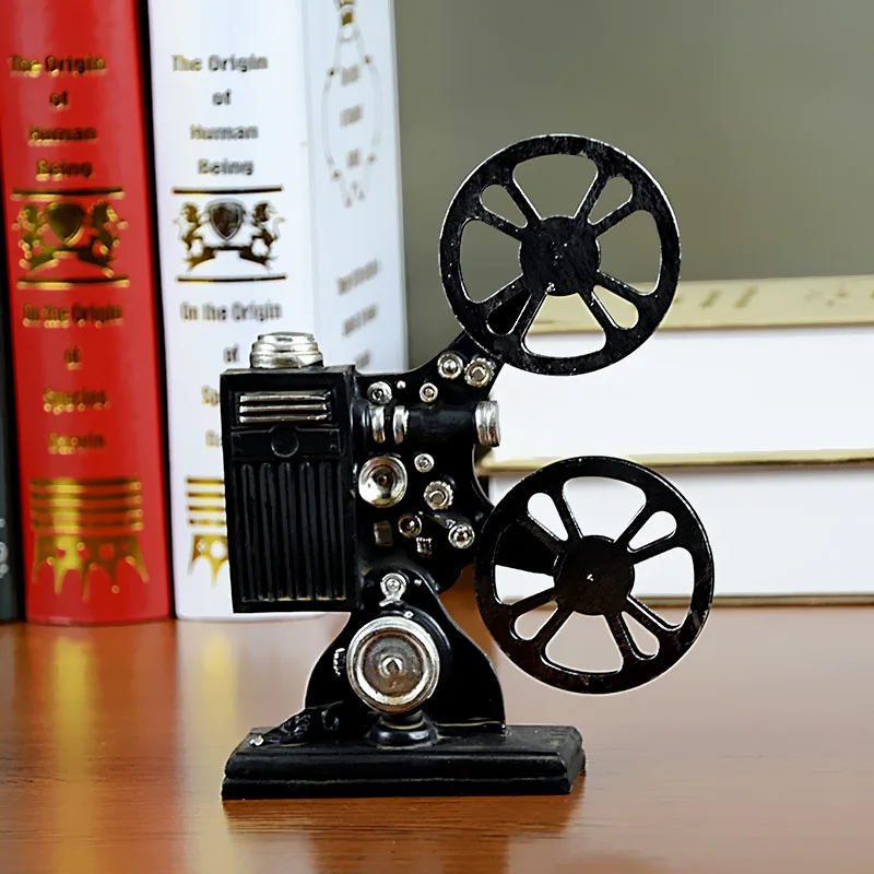 Creative Retro Nostalgic Make Old Projector Telephone Resin Model Store Window Crafts Coffee Shop Restaurant Decoration Home 1Pc