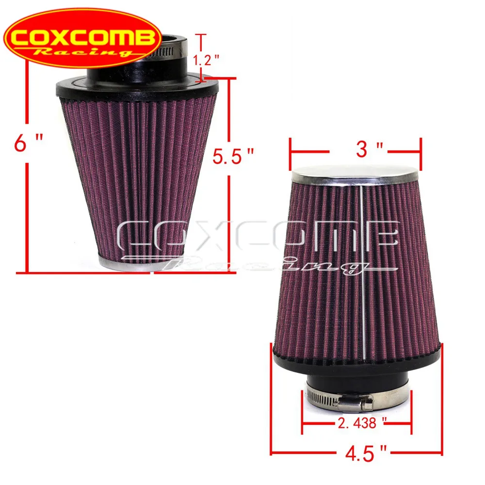 62mm owalny stożkowy filtr powietrza do motocykli o wysokim przepływie Element zamienny do Harley Softail Road Glide FLHR FXSB — zdjęcie 3