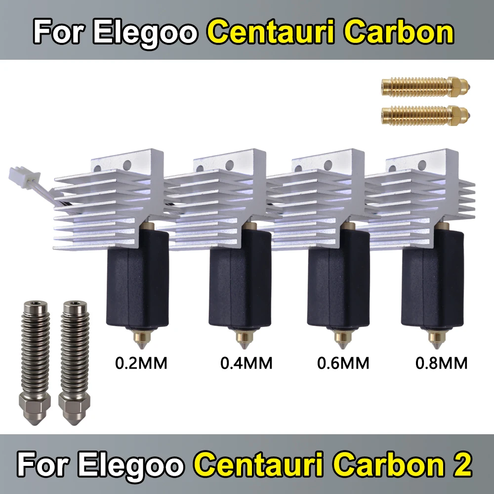 

Upgrade for elegoo CC hotend 0.2/0.4/0.6/0.8mm Assembled Hotend Kit for Elegoo Centauri Carbon 2 Hot end