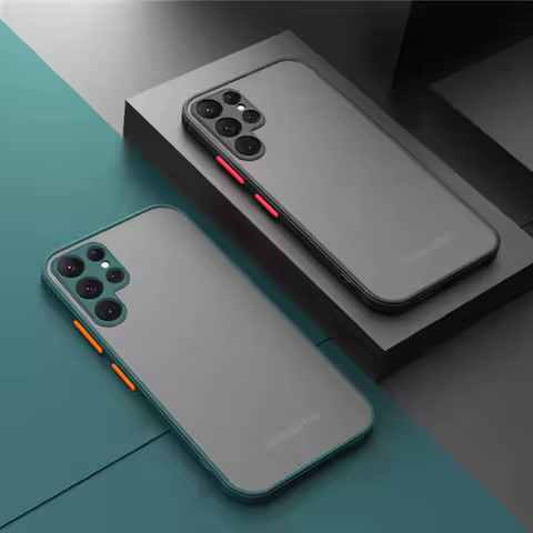 Luxury Matte Case For Samsung Galaxy S23 Ultra S22 S21 Plus S20 FE A71 A53 A73 A52 A72 A12 A51 A50 Shockproof Armor Bumper Cover
