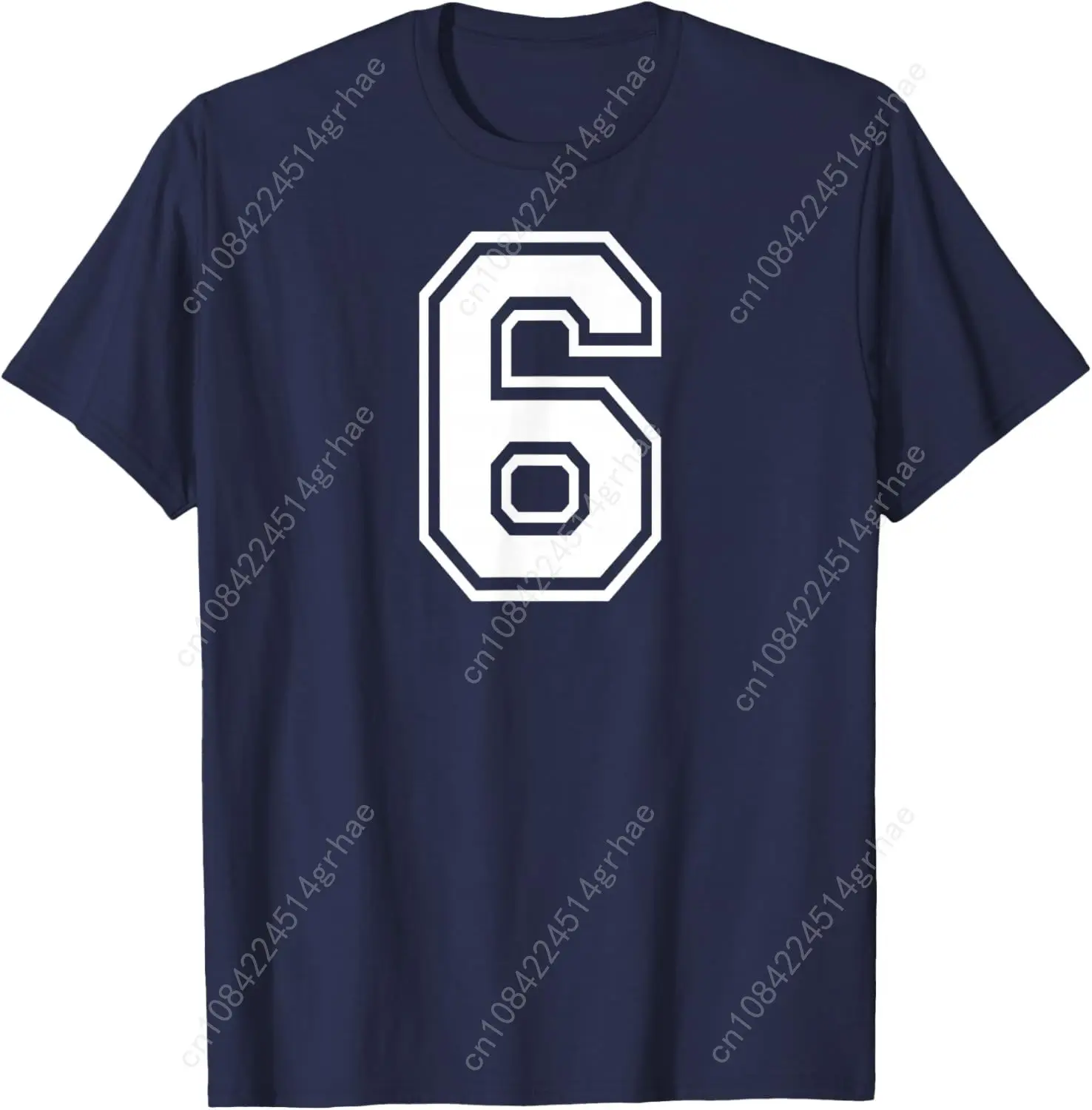 Camiseta universitaria a juego con diseño gráfico de deportes de equipo número 6 seis