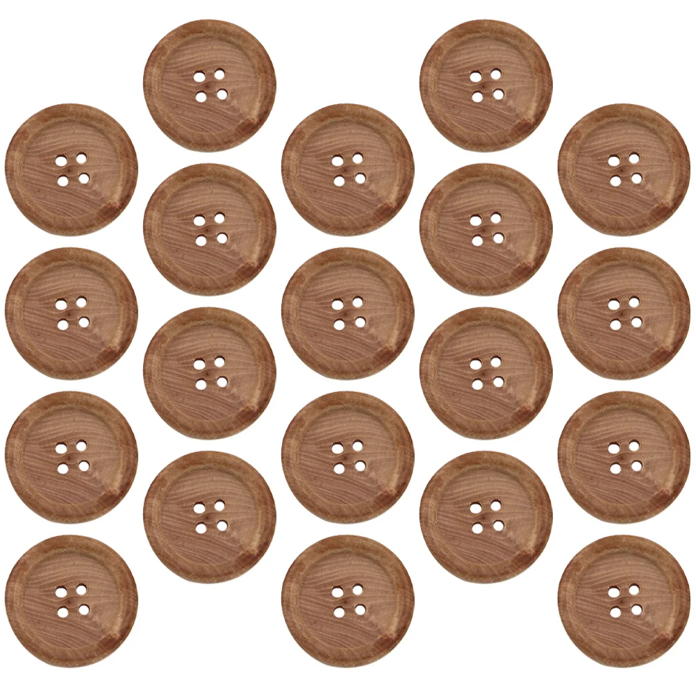 

50Pcs Decorative Wood Buttons Practical Creative Sewing Buttons DIY Clothes Replacement Handmade Simple Durable Accessories