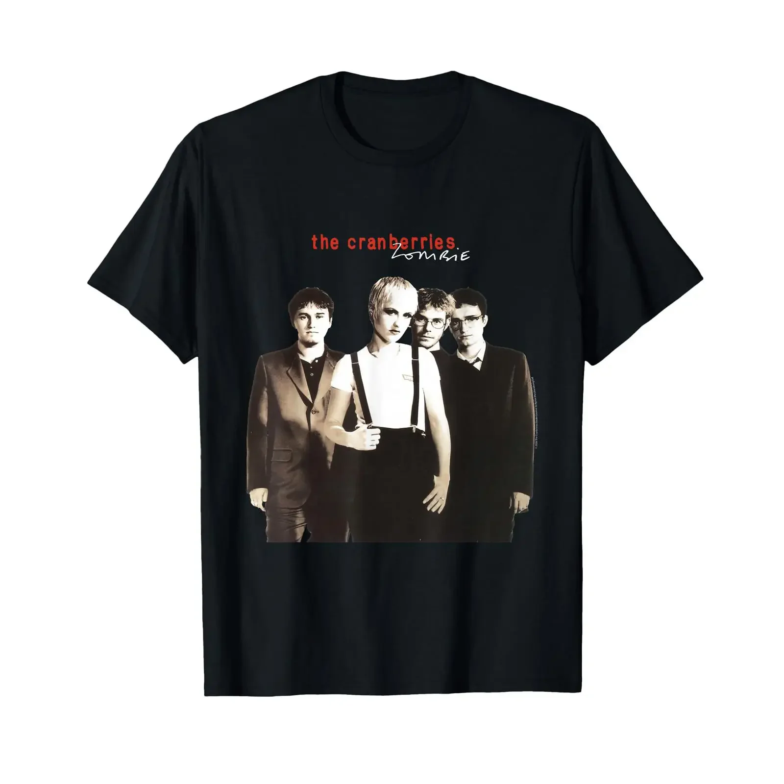 Official Cranberries Zombie Alternative Rock Band Music T Shirt vintage Washed Slightly fashion Top For Everyday Wear homme