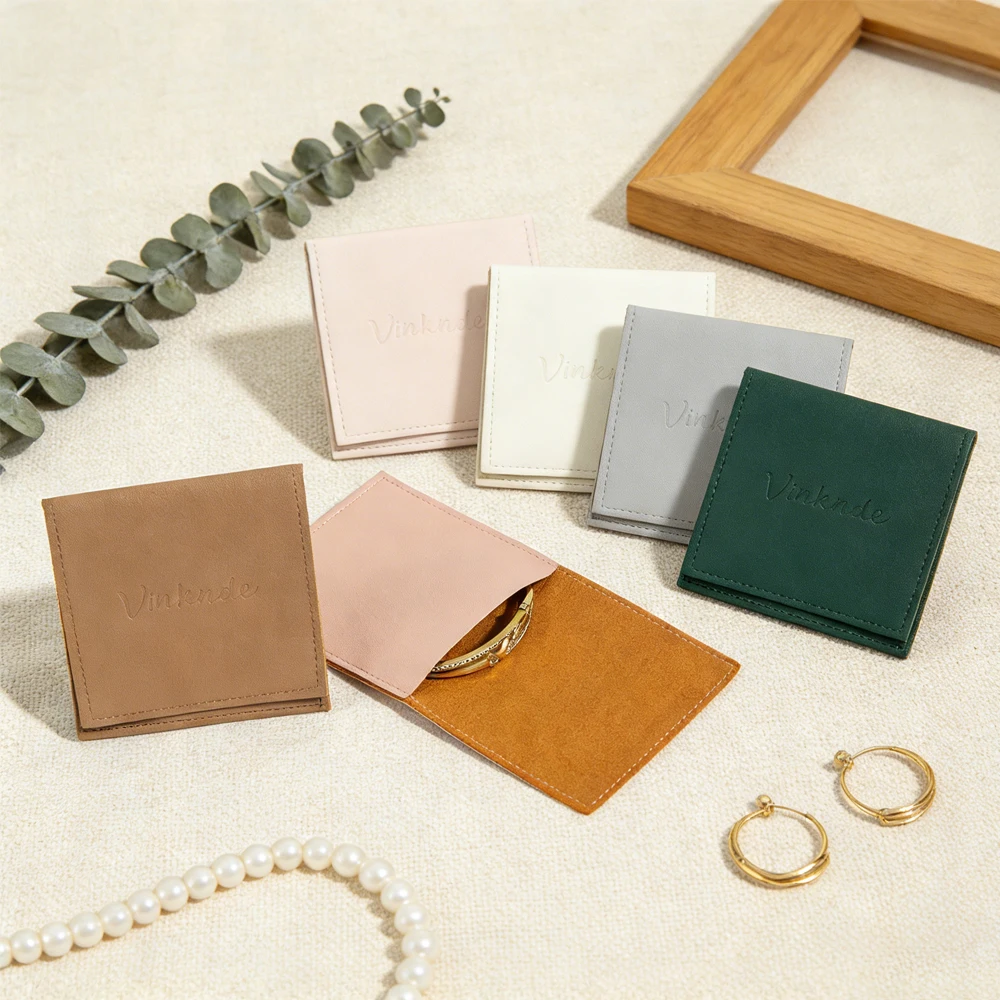 

100 шт., кожаная бархатная сумка для ювелирных изделий, упаковка из искусственной кожи, подарок, сумка с логотипом на заказ, губная помада, тени для век, диск, парик, дорожный портативный карман