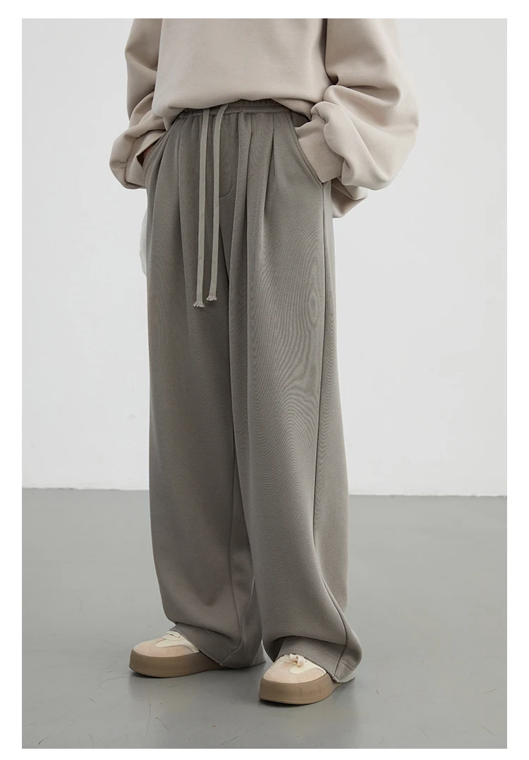 CHIC VEN Women's Pant Streetwear Solid Loose New Drawstring Sports Casual Trousers High Waisted Pants Autumn Winter 2025