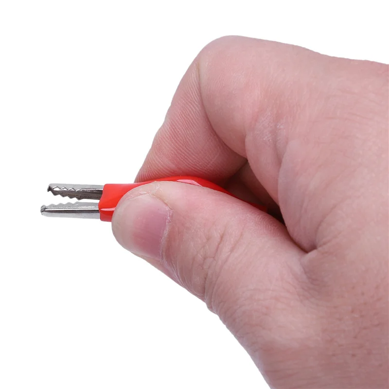 【Superdeals】6X Dual Crocodile Clips Banana Plug Male To 2 Test Leads Black And Red Cable