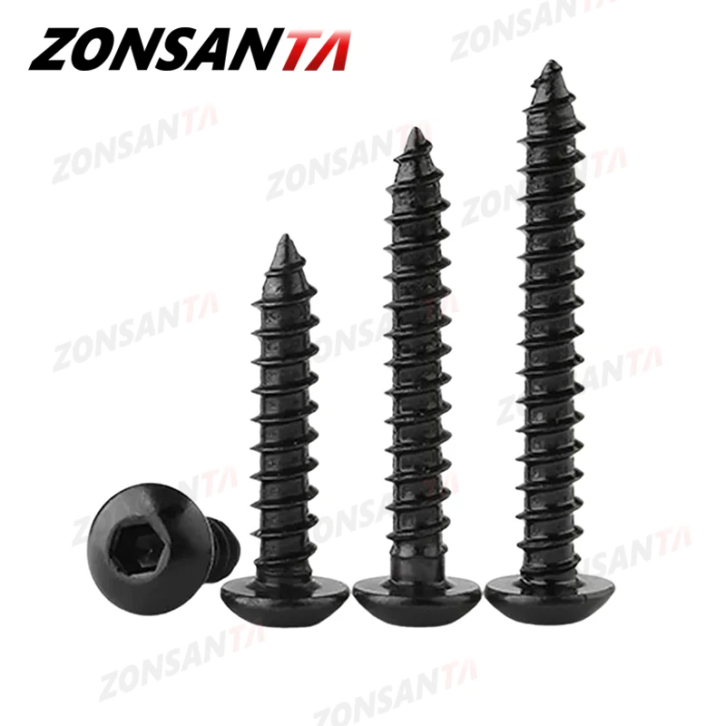 

Hex Hexagon Socket Self Tapping Screw M3 M4 M5 M6 Grade 8.8 Black Carbon Steel Button Round Pan Head wood Screws